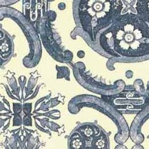 Blue and Ivory Chinoiserie Floral Italian Paper
